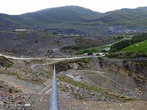 Looking down the zipwire