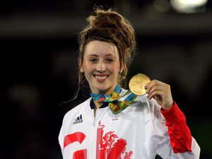 Jade Jones celebrates Olympic gold in Rio