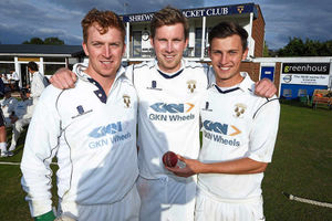 From left, brothers Steve, Mike and Ed Barnard took all 10 wickets.