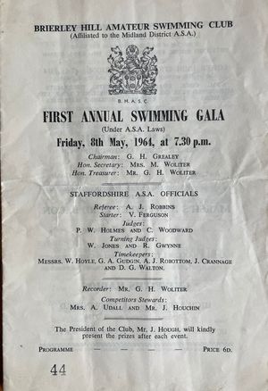 The programme for the club's first gala in 1964