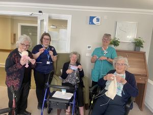 Supporting image for story: Knitting is the best medicine: Shrewsbury care home residents knit for a good cause