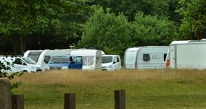 The group of caravans arrived on Thursday evening