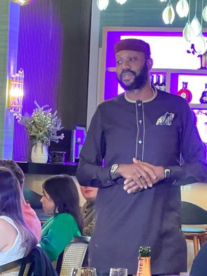 Olusegun Akande welcomes guests to the Empress Nigerian restaurant in Stirchley, Birmingham 