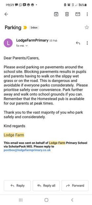 Another email to parents. 