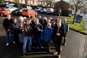 Campaigners in the car park