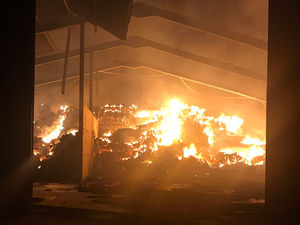 The fire at Kynaston. Photo: Shropshire Fire & Rescue Service 