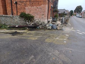 Supporting image for story: Car driver 'lucky to get out alive' after crashing into telegraph pole and walls