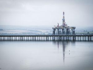 An oil rig pictured at Cromarty Firth, Invergordon