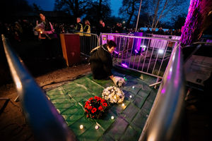 Newtown's candlelight walk for the Knife Angel