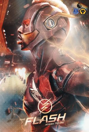 Adama Traore as The Flash. Picture: @mortimer_ben