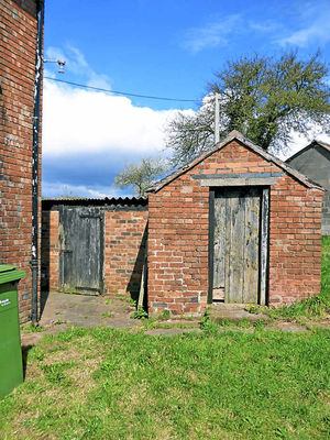 The outbuilding where the shell was found