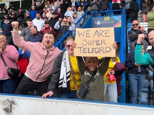 1,000 fans gathered to watch the away game - at Telford AFC's home grounds. Photo: Paul Shuttleworth
