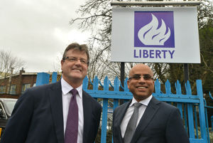 Sanjeev Gupta, right, pictured on a visit to Oldbury back in 2015