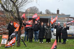 Staff and union members at Doxey Academy. Photo: Steve Leath