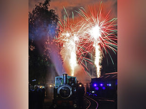Supporting image for story: Spark-tacular steam gala as fireworks light up Welshpool and Llanfair Light Railway