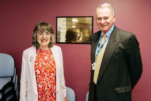 Baroness Finlay of Llandaff and Tony Barker – who the unit has been named after.
