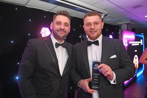 BUSINESS COPYRIGHT NATIONAL WORLD TIM STURGESS 13/11/24.  Ladder for the Black Country  Apprentice Awards 2024 .The Richardson Suite at West Bromwich Football Club. Pictured, Construction and property Aparrison Mapley.
