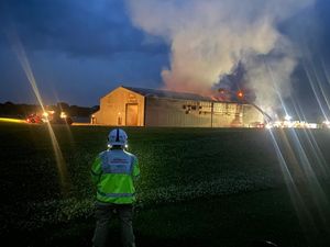 Firefighters tackle Woodseaves blaze. Photo: SFRS_MDrayton