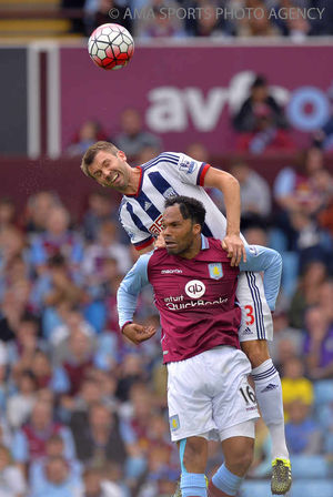 Gareth McAuley of West Bromwich Albion & Joleon Lescott of Aston Villa.