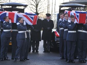 Supporting image for story: Hundreds at funeral of Telford Dambusters RAF couple who died 10 days apart - with video