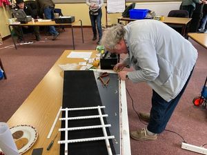Chris Byard working on a mirror