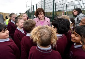 Education Secretary Bridget Phillipson meeting pupils at Thomas Telford Primary Free School in Priorslee, Telford.