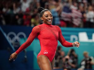 Supporting image for story: Simone Biles all smiles after seventh Olympic gold medal and third in Paris