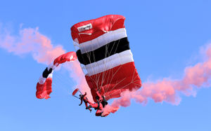 The Red Devils parachute in. Photo: Birmingham City Council