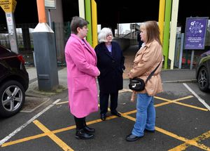 Reform's Ann Widdecombe visits Bescot Station, Walsall, where Rhiannon Whyte was murdered. She is pictured with Reform's Elaine Williams and mother of Rhiannon, Siobhan Whyte.