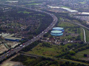 Supporting image for story: Going, going, gone: Landmark M6 gas holders demolished to make way for 2,000 jobs
