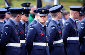 People gathered for the Wolverhampton Remembrance Sunday service