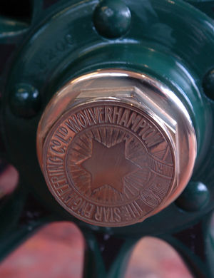 Original wheel bolts on the restored 1910 Star Tourer