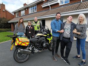 Supporting image for story: New blood bike launched thanks to Shrewsbury family's donation 