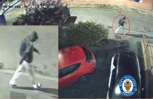 Paul Topham captured walking to Harold Monk's flat in Wolverhampton