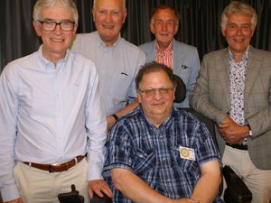Photo caption: Left to right Rotarians Willie Strachan, Gareth Watkins, David Morris (current president) and Johnathan Callwood; front Marcus Watkin.
