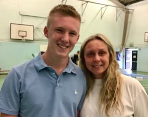 1)	Successful student William Mattinson and proud mum Katie Kinney