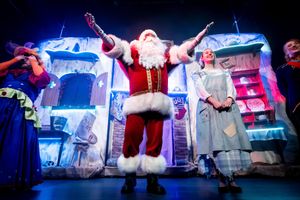 Santa and performers in the Christmas mini pantomime.