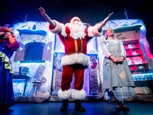 Santa and performers in the Christmas mini pantomime.