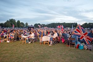 Some of the thousands of people enjoying Lichfield Proms in Beacon Park on Saturday.