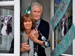 Supporting image for story: 70 years weds: A card from the Queen for Stanley and Gladys on their platinum day