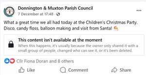 A Facebook post with no pictures from the event. Picture: Donnington & Muxton Parish Council/Facebook