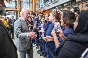 King Charles III is greeted by staff during his visit to officially open the new Midland Metropolitan University Hospital in Birmingham. Picture date: Wednesday September 3, 2025. PA Photo. Photo credit should read: Richard Pohle/The Times/PA Wire 