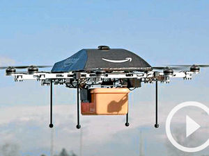 Supporting image for story: Drones to drop deliveries at doorstep in Amazon plan