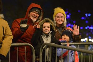 People enjoying the display