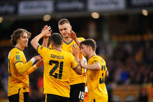 
              
Wolverhampton Wanderers' Sasa Kalajdzic celebrates scoring the opening goal