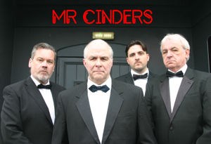 Picture (left to right): bouncers outside the fictitious Mr Cinders nightclub - Ben Christie (Ralph), Derek Willis (Les), Tom Scott (Judd) and David Wright (Lucky Eric).