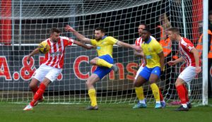 Danny Newton scores past keeper: Charlie Price