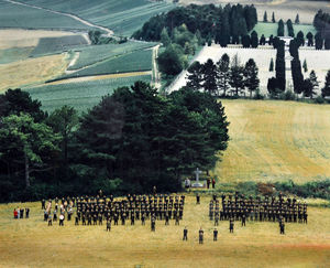 Soldiers of the 5th Battalion of the Light Infantry in a commemorative event on the top of Bligny Hill in the 1980s.