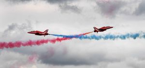 Red Arrows planes narrowly cross paths