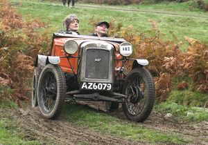 Sarah Skelton with her Austin 7